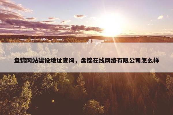 盘锦网站建设地址查询，盘锦在线网络有限公司怎么样