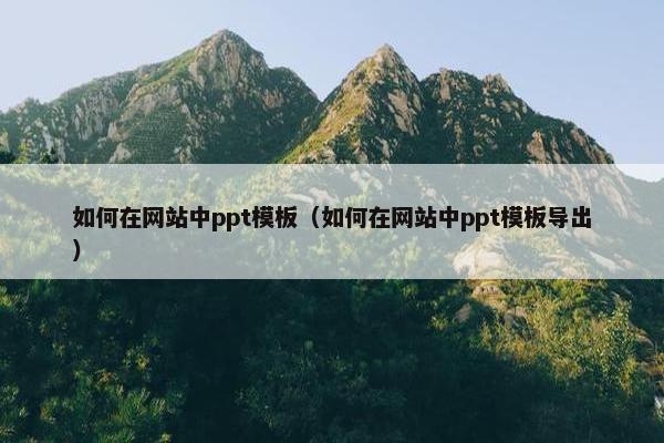 如何在网站中ppt模板（如何在网站中ppt模板导出）