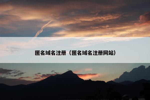 匿名域名注册（匿名域名注册网站）