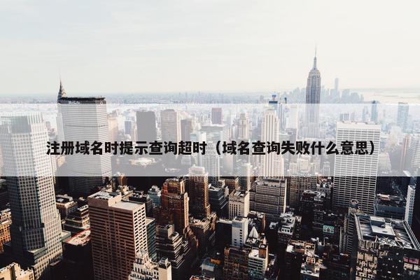 注册域名时提示查询超时（域名查询失败什么意思）