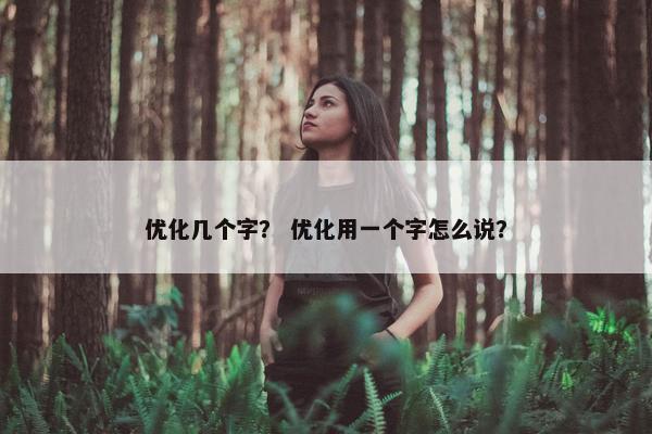 优化几个字？ 优化用一个字怎么说？