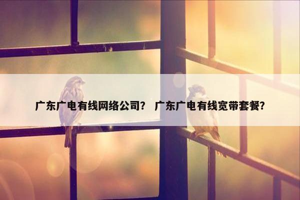 广东广电有线网络公司？ 广东广电有线宽带套餐？