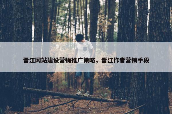 晋江网站建设营销推广策略，晋江作者营销手段