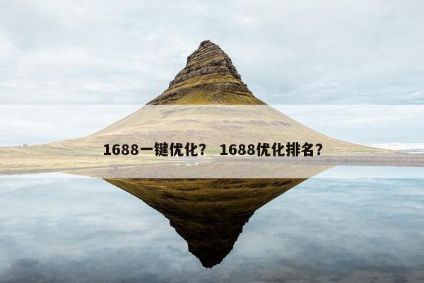 1688一键优化？ 1688优化排名？