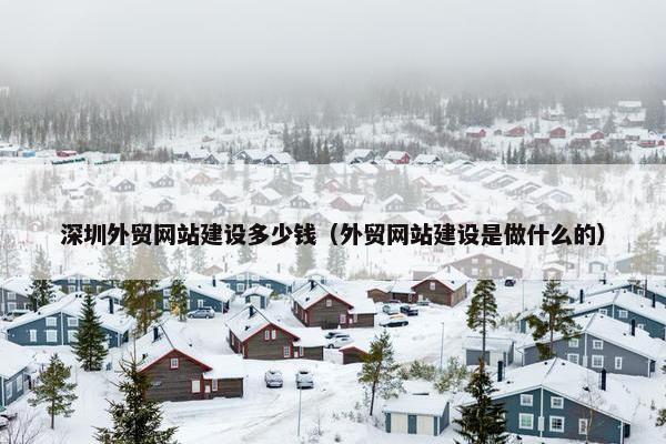 深圳外贸网站建设多少钱（外贸网站建设是做什么的）