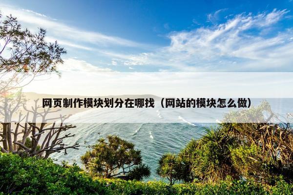 网页制作模块划分在哪找（网站的模块怎么做）