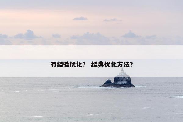 有经验优化？ 经典优化方法？