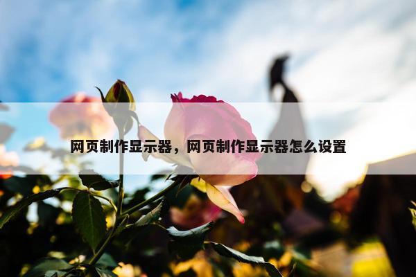 网页制作显示器，网页制作显示器怎么设置