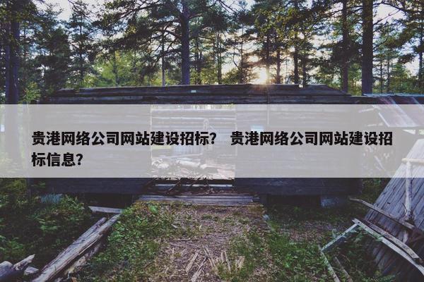 贵港网络公司网站建设招标？ 贵港网络公司网站建设招标信息？