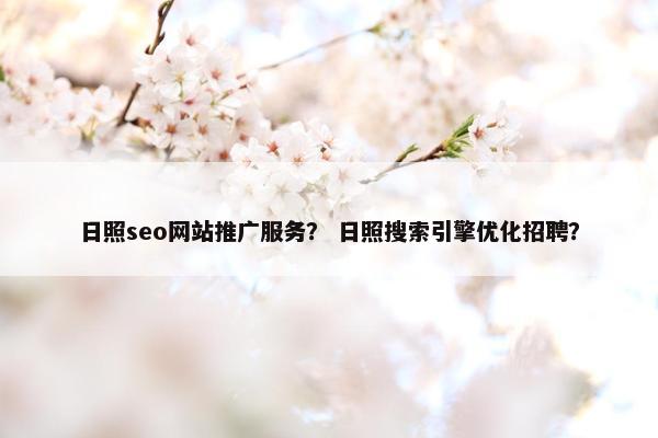 日照seo网站推广服务？ 日照搜索引擎优化招聘？