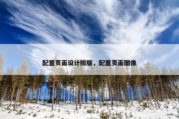 配置页面设计排版，配置页面图像