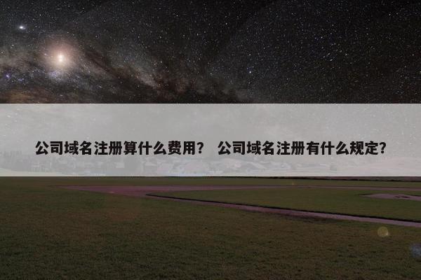 公司域名注册算什么费用？ 公司域名注册有什么规定？