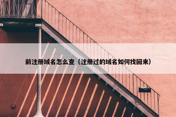 前注册域名怎么查（注册过的域名如何找回来）
