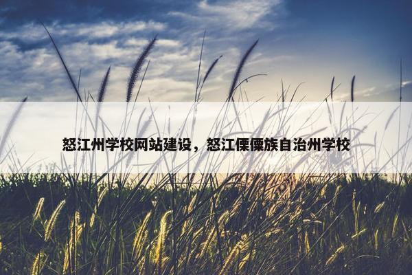怒江州学校网站建设，怒江傈僳族自治州学校