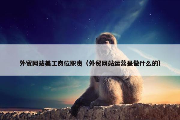 外贸网站美工岗位职责（外贸网站运营是做什么的）