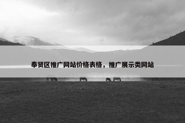 奉贤区推广网站价格表格，推广展示类网站