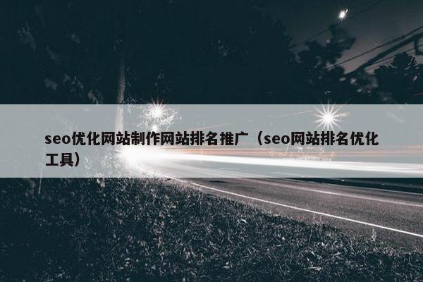 seo优化网站制作网站排名推广（seo网站排名优化工具）