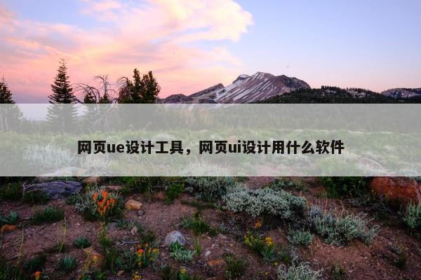 网页ue设计工具，网页ui设计用什么软件