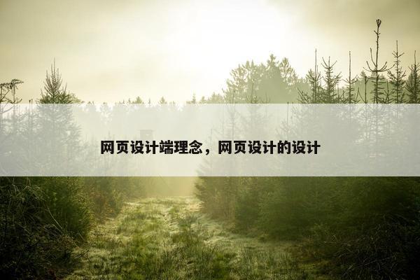网页设计端理念，网页设计的设计