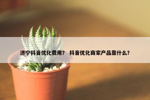 济宁抖音优化费用？ 抖音优化商家产品靠什么？