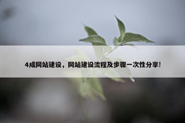 4成网站建设，网站建设流程及步骤一次性分享!