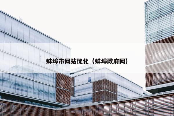 蚌埠市网站优化（蚌埠政府网）