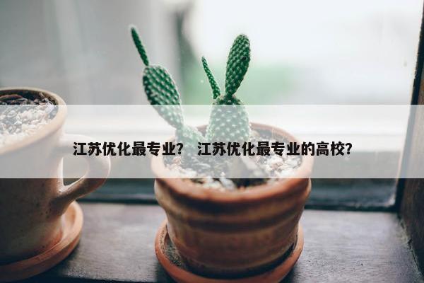江苏优化最专业？ 江苏优化最专业的高校？