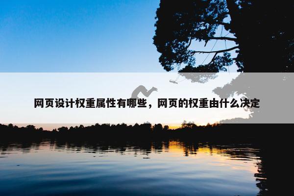 网页设计权重属性有哪些，网页的权重由什么决定