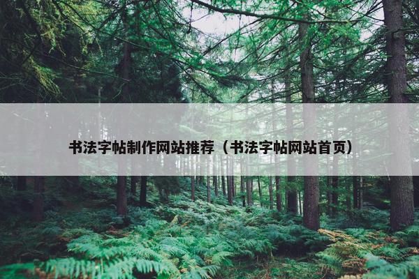 书法字帖制作网站推荐（书法字帖网站首页）