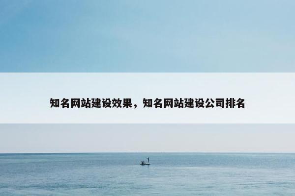 知名网站建设效果，知名网站建设公司排名