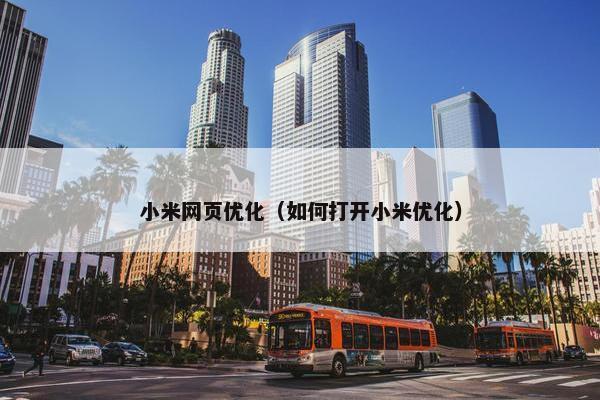 小米网页优化（如何打开小米优化）