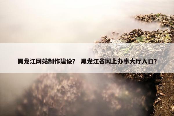 黑龙江网站制作建设？ 黑龙江省网上办事大厅入口？