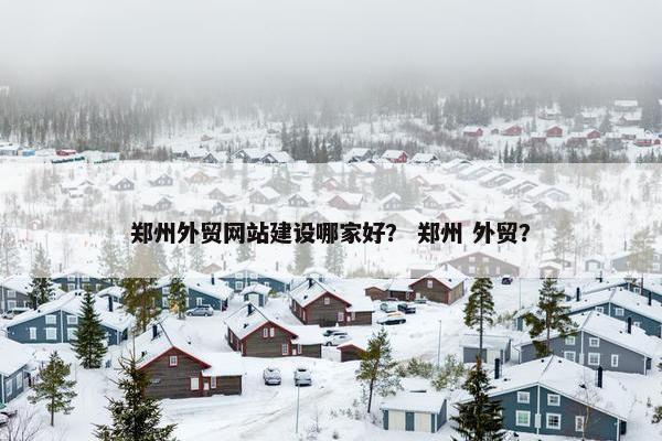 郑州外贸网站建设哪家好？ 郑州 外贸？