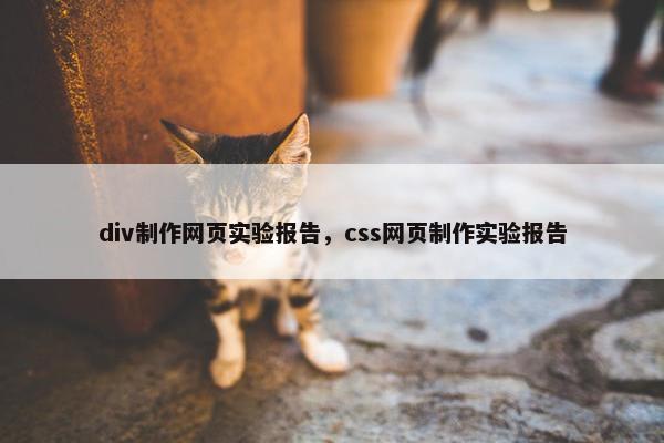 div制作网页实验报告，css网页制作实验报告