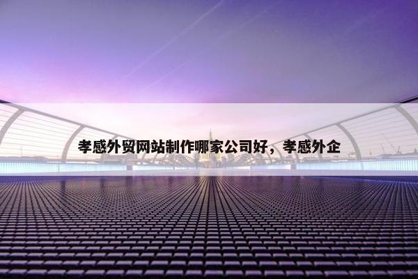 孝感外贸网站制作哪家公司好，孝感外企
