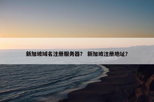 新加坡域名注册服务器？ 新加坡注册地址？
