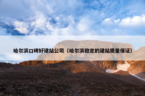 哈尔滨口碑好建站公司（哈尔滨稳定的建站质量保证）