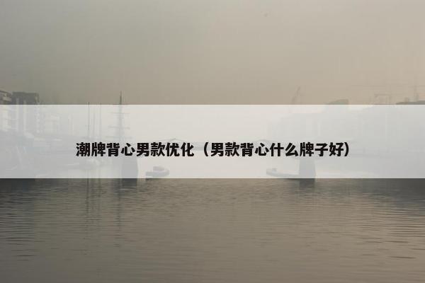 潮牌背心男款优化（男款背心什么牌子好）