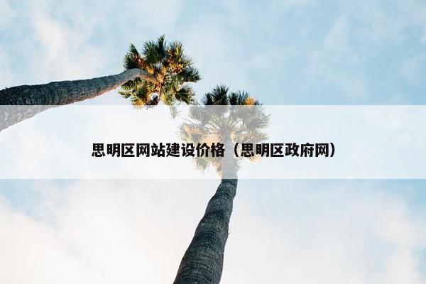 思明区网站建设价格（思明区政府网）