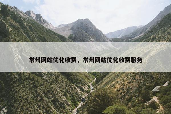 常州网站优化收费，常州网站优化收费服务