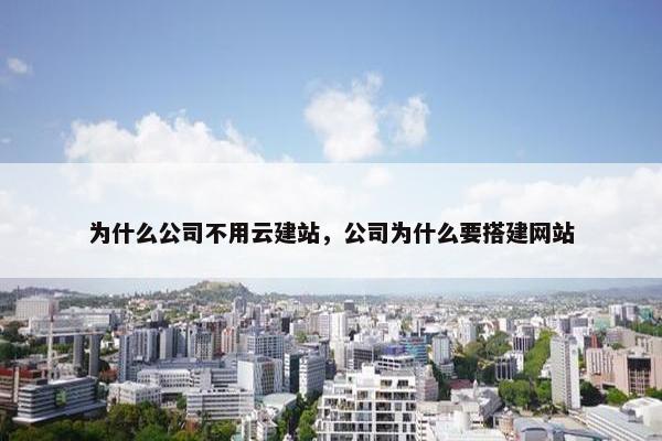 为什么公司不用云建站，公司为什么要搭建网站