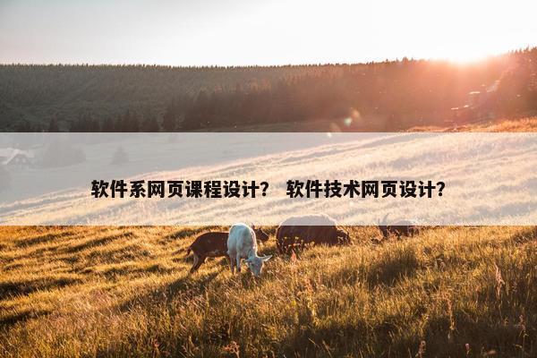 软件系网页课程设计？ 软件技术网页设计？