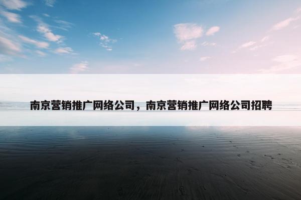 南京营销推广网络公司，南京营销推广网络公司招聘