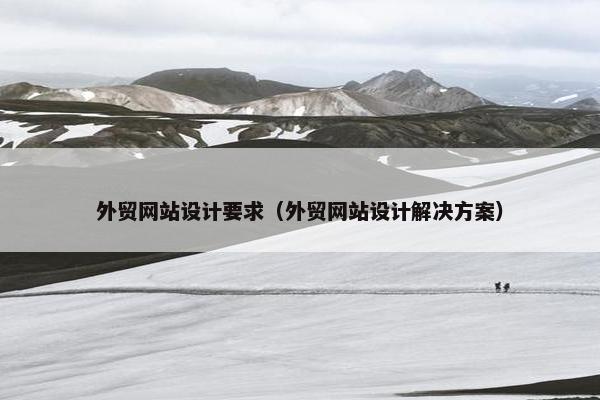 外贸网站设计要求（外贸网站设计解决方案）