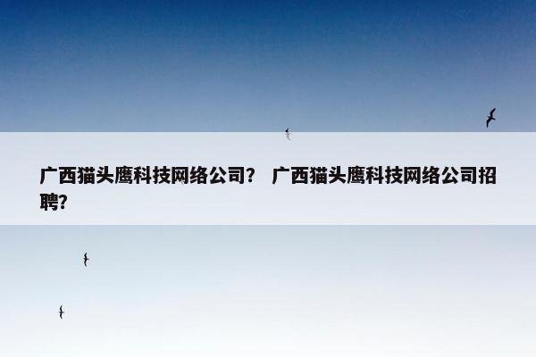 广西猫头鹰科技网络公司？ 广西猫头鹰科技网络公司招聘？