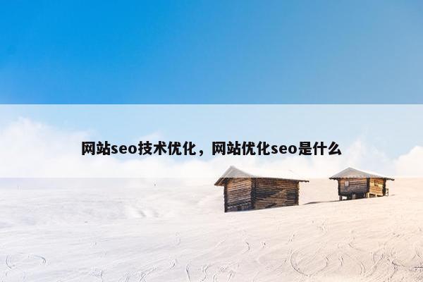 网站seo技术优化，网站优化seo是什么