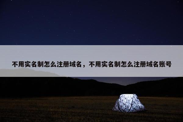 不用实名制怎么注册域名，不用实名制怎么注册域名账号