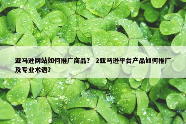 亚马逊网站如何推广商品？ 2亚马逊平台产品如何推广及专业术语？