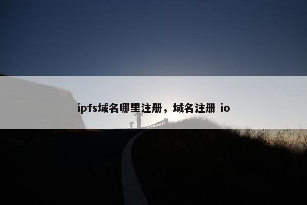 ipfs域名哪里注册，域名注册 io