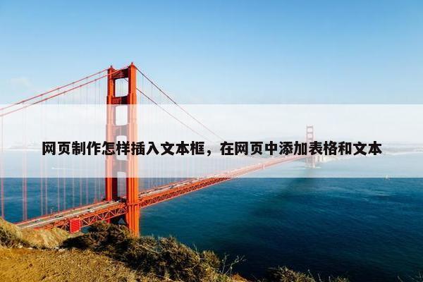 网页制作怎样插入文本框，在网页中添加表格和文本